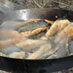 frying trout at Crescent Lake